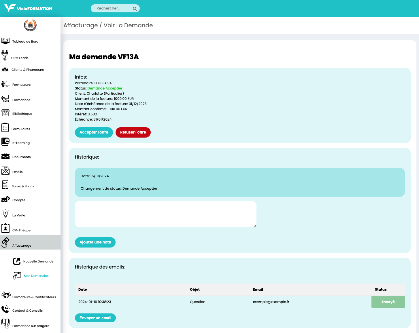 Avance de trésorerie pour organisme de formation